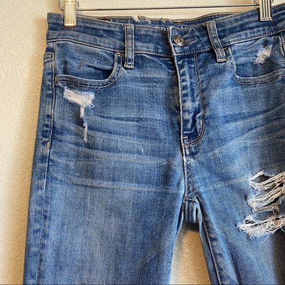 American Eagle Distressed Hi Rise Jegging Jeans Size 2 - Picture 3 of 7
